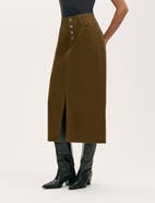 Finery London Beth Cotton Button-Front Midi Skirt