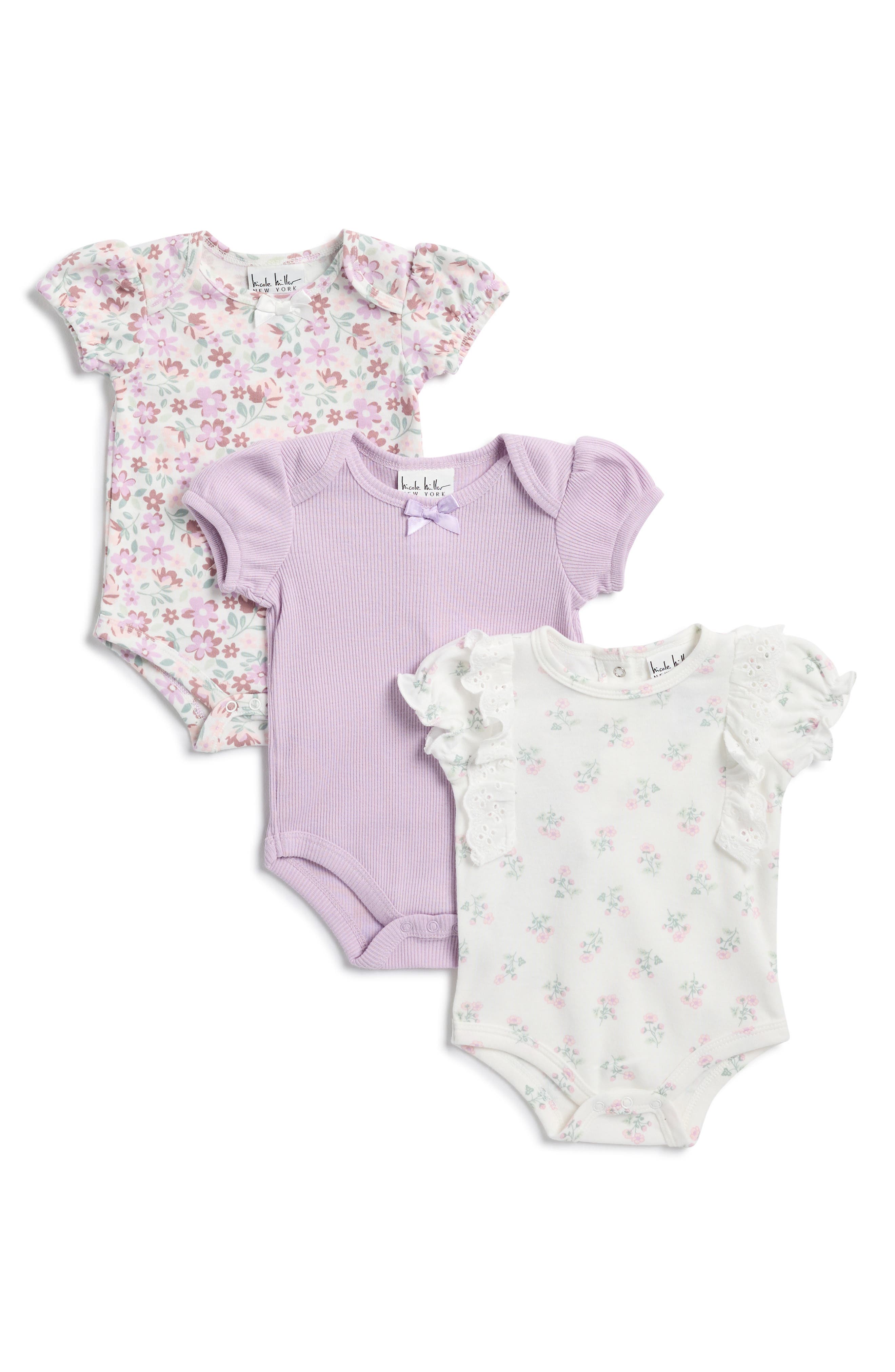 Nicole Miller Assorted 3-Pack Bodysuits