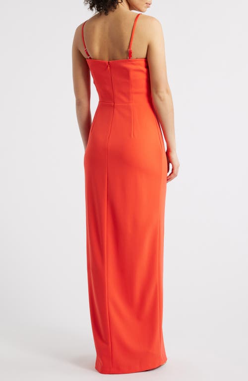 Vince Camuto Drape Neckline Sleeveless Gown In Poppy