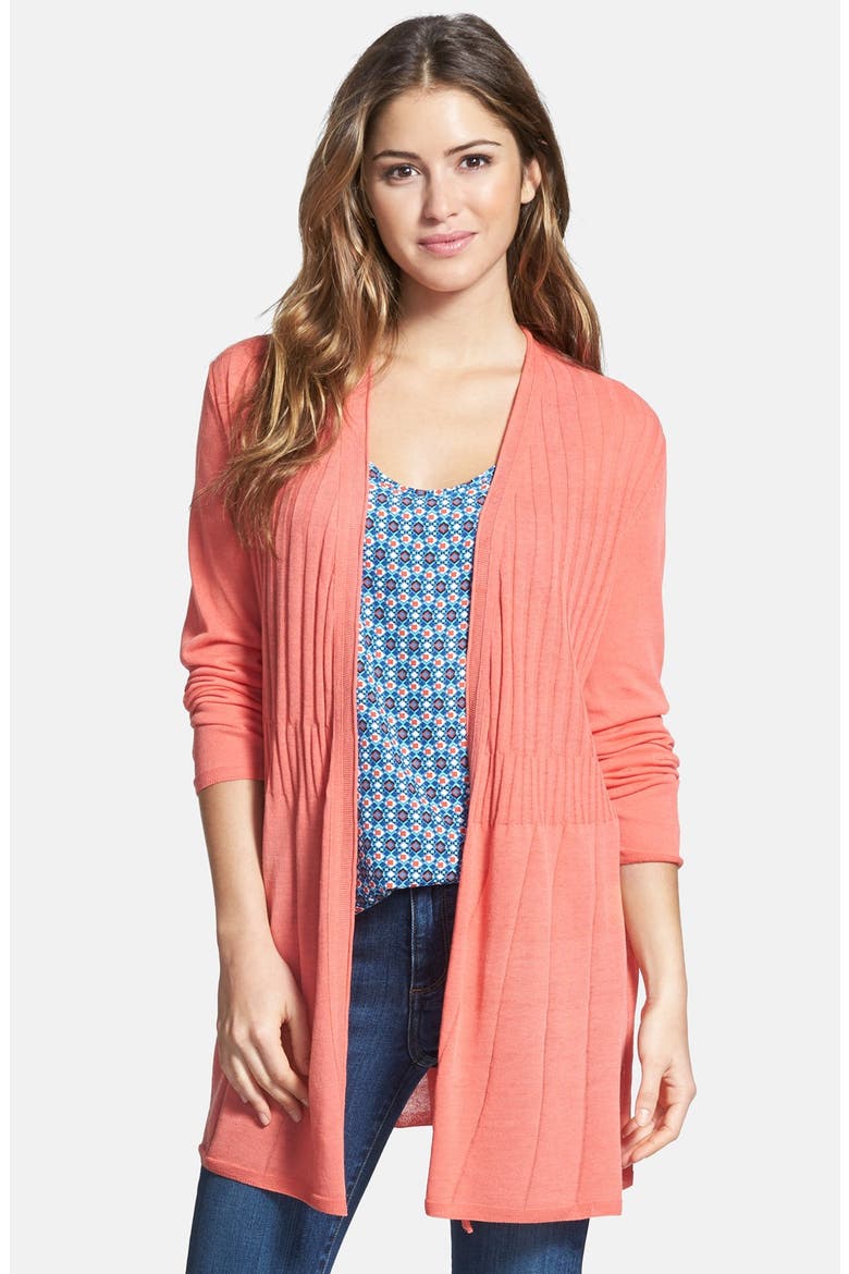 'Sweeping' Long Cardigan, Main, color, BITTER ORANGE