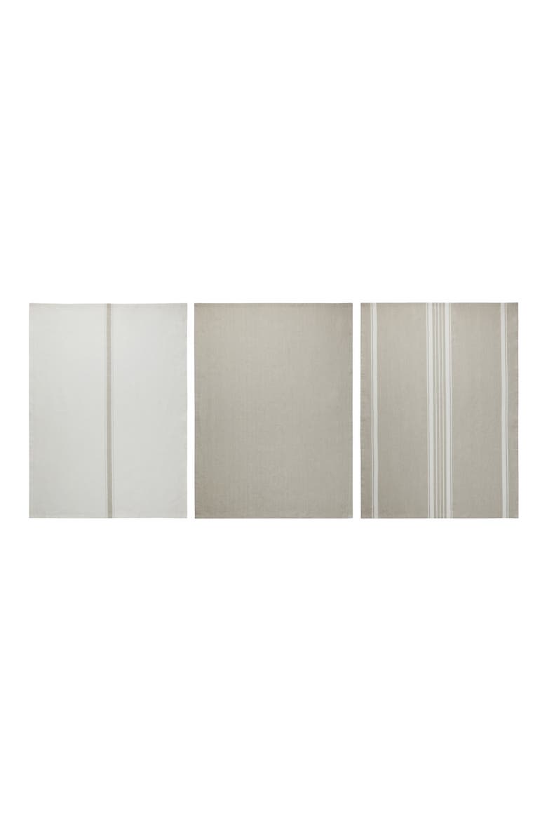 Set of 3 Kitchen Towels, Main, color, SABLE