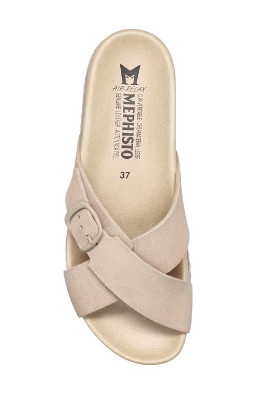 Mephisto Kennie Platform Slide Sandal In Light Sand