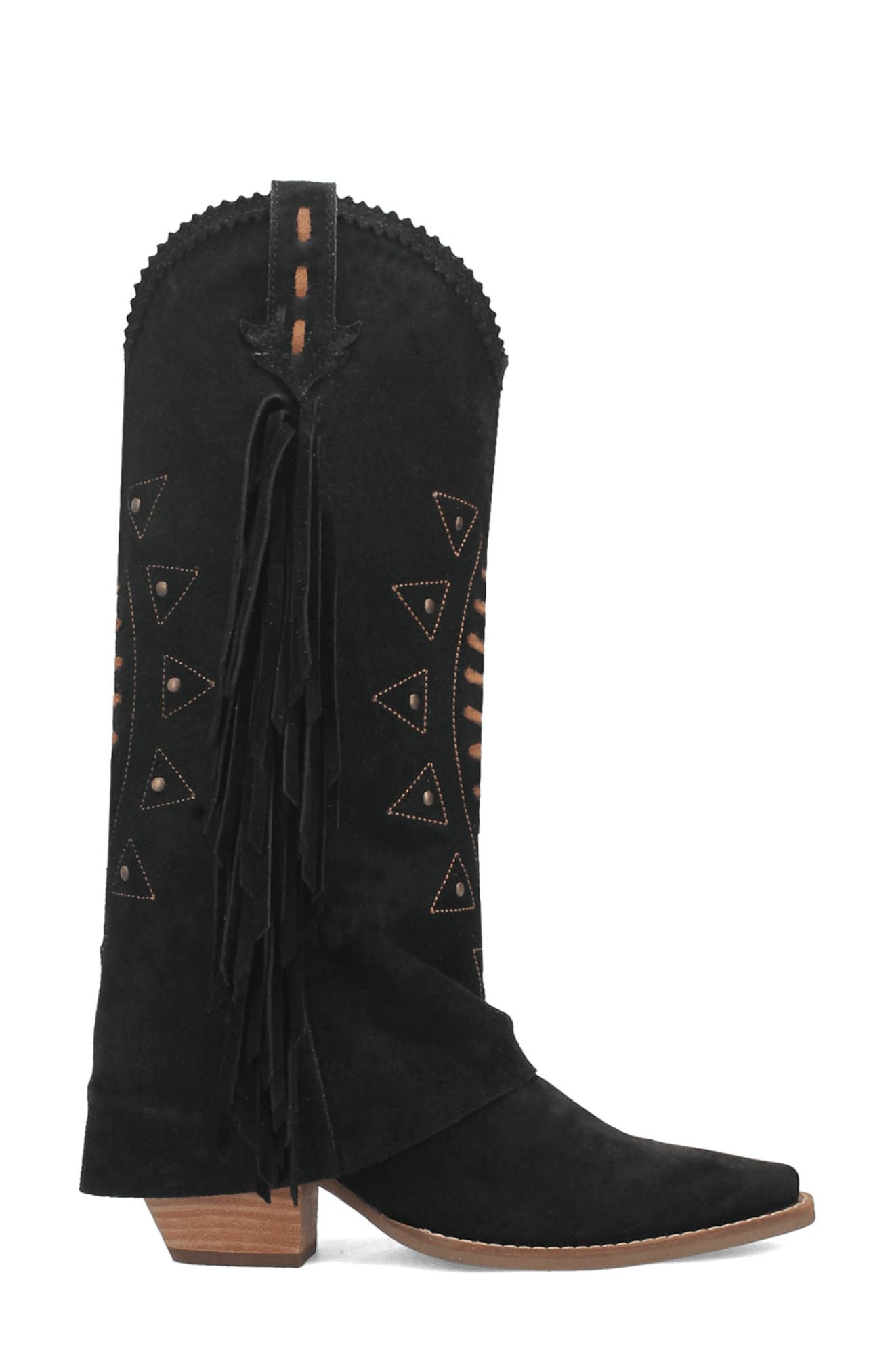 Dingo Spirit Trail Knee High Western Boot, Alternate, color, Black