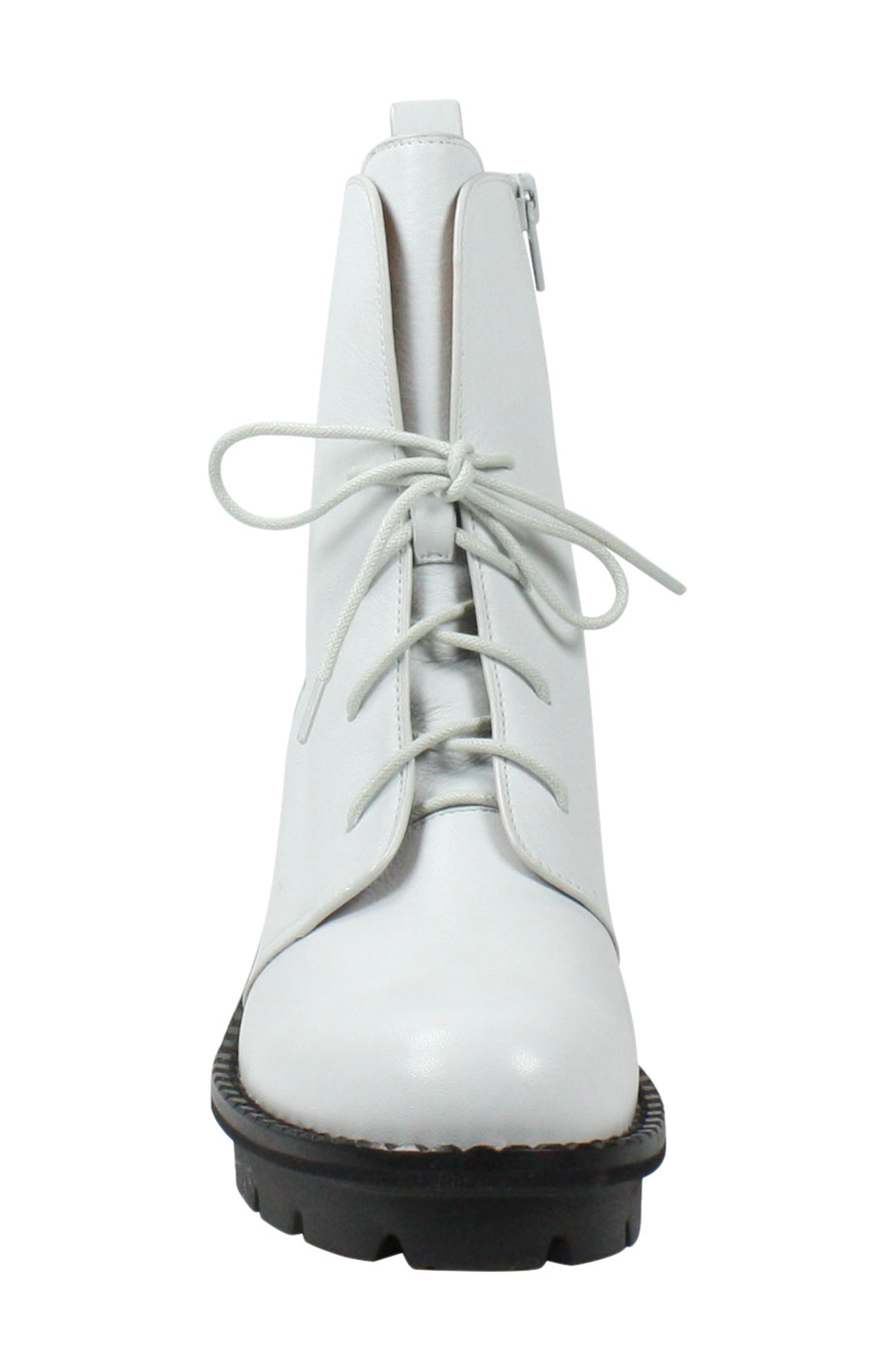 Fruma Lace-Up Boot, Alternate, color, WHITE
