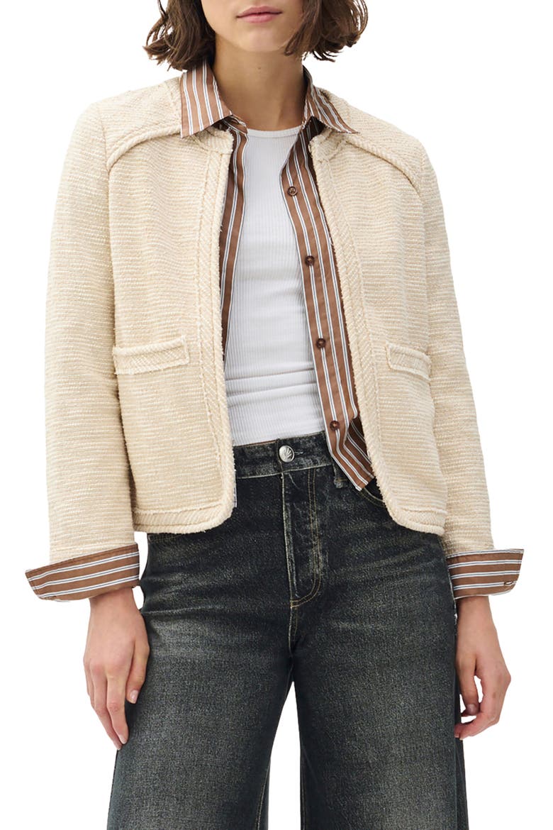 Clarice Cotton Blend Jacket, Main, color, CRM