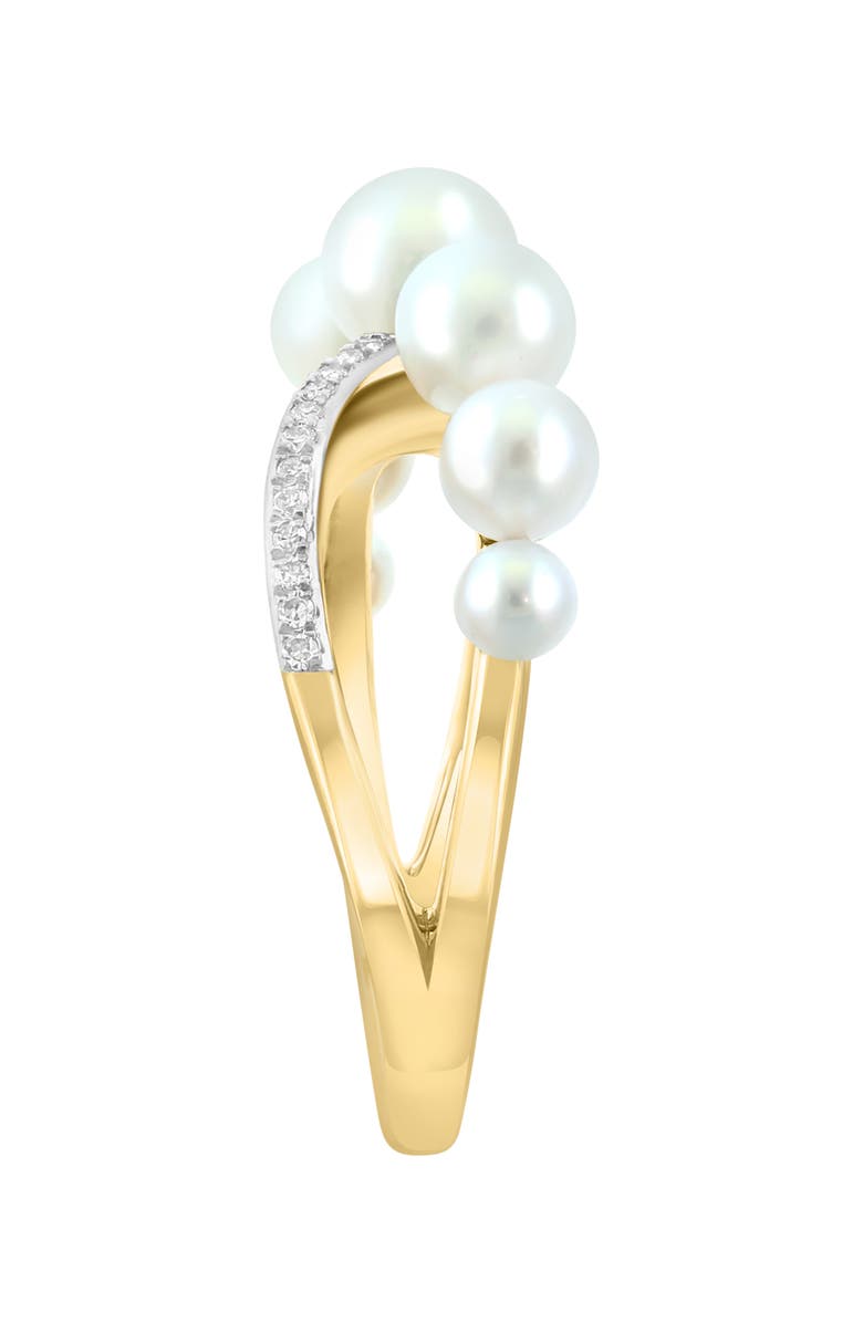 EFFY Diamond & Freshwater Pearl Crossover Ring, Alternate, color, White