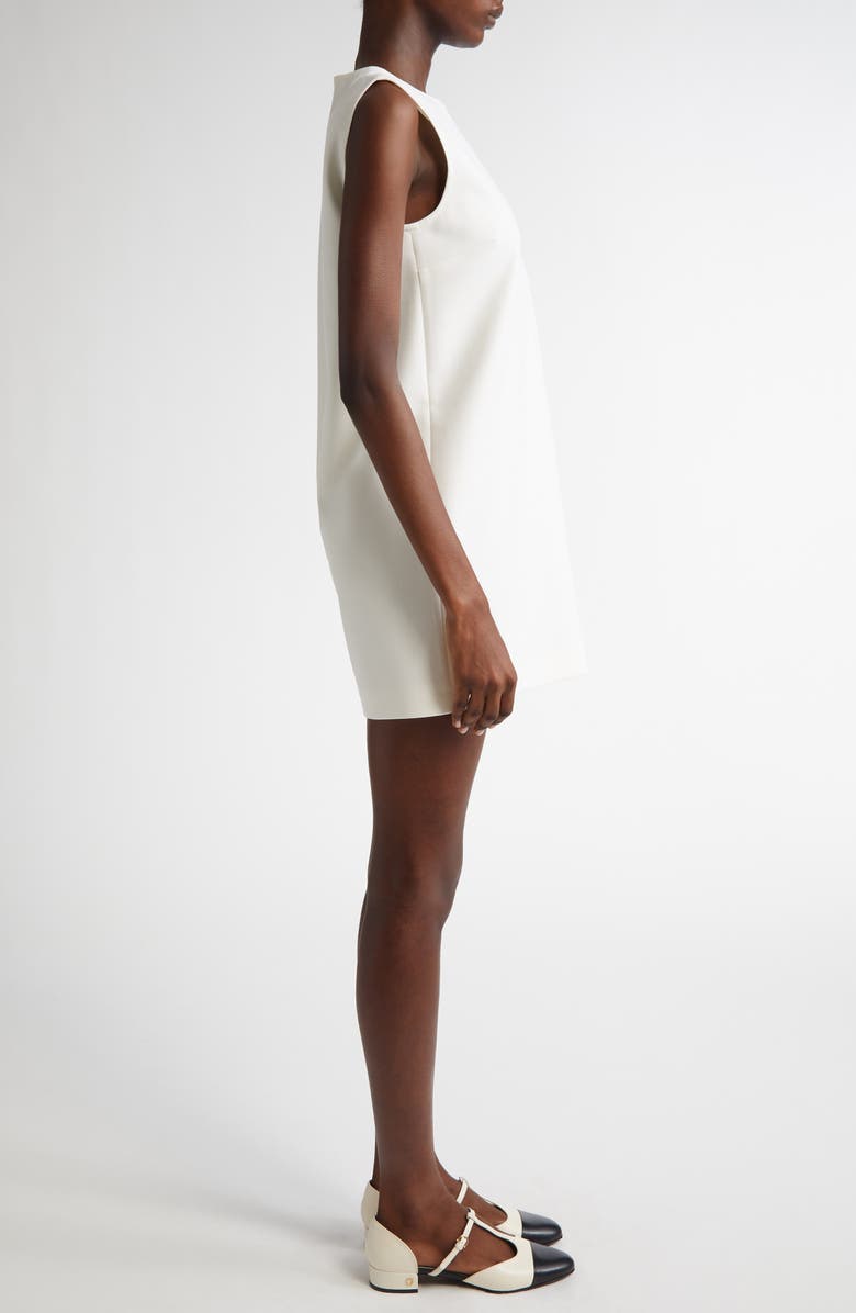 Max Mara Fiuggi Stretch Wool Canvas Minidress, Alternate, color, White
