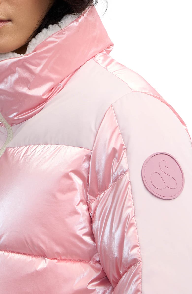 Scotch & Soda Selma Mixed Media Water Repellent Jacket, Alternate, color, Poetry Pink