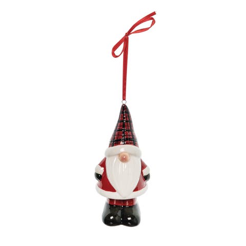 Plaid Gnome 3D Two Sided Christmas Tree Ornament