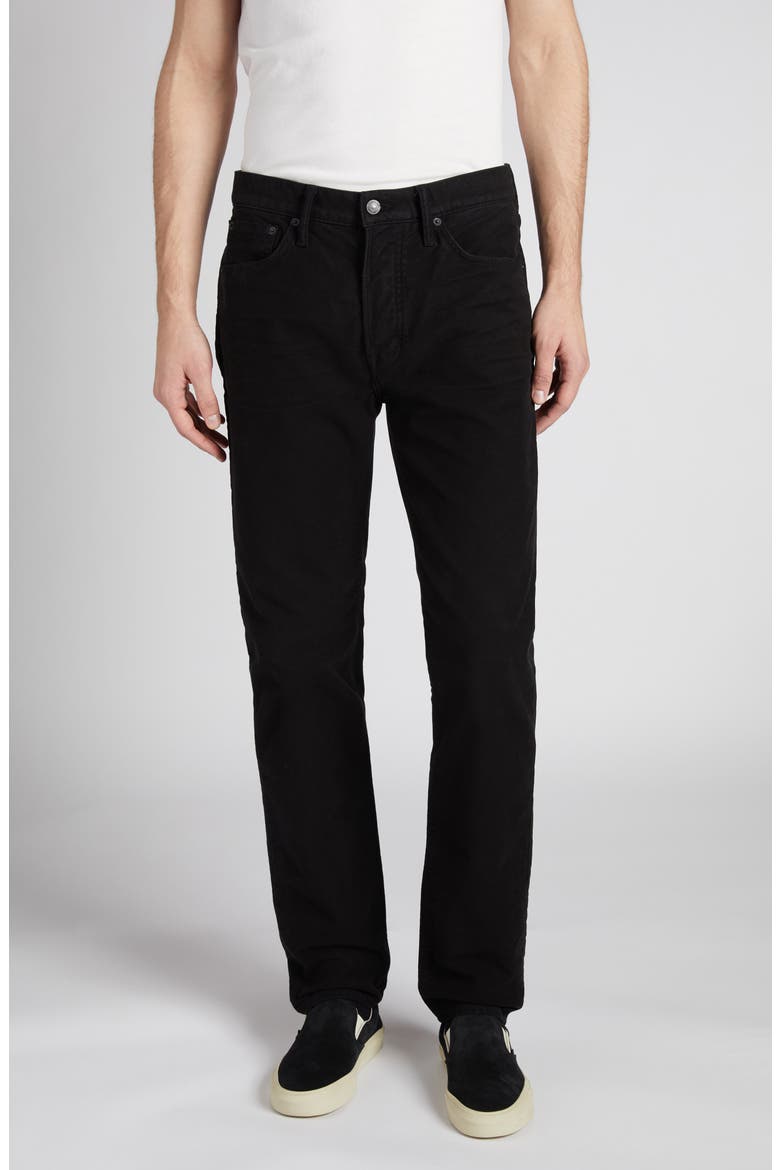 Moleskin Slim Fit Five-Pocket Pants, Main, color, BLACK