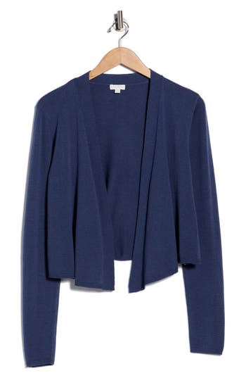 Splendid Loop Knit Open Front Cardigan In Blue