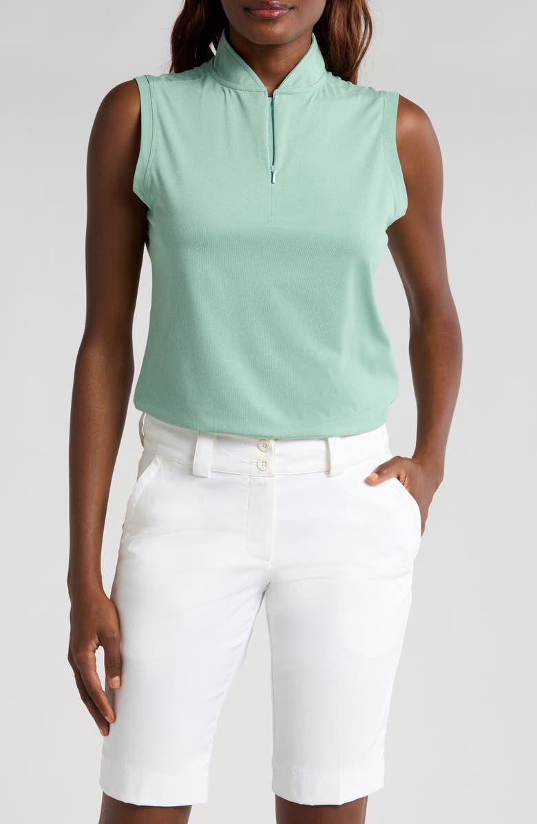 Swannies Brynn Sleeveless Half Zip Polo, Main, color, Sage