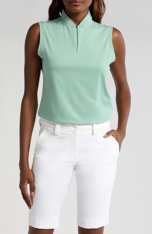 Swannies Brynn Sleeveless Half Zip Polo In Sage