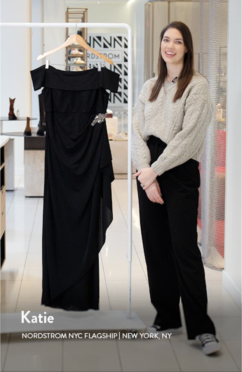 Embellished Off the Shoulder Gown, sales video thumbnail