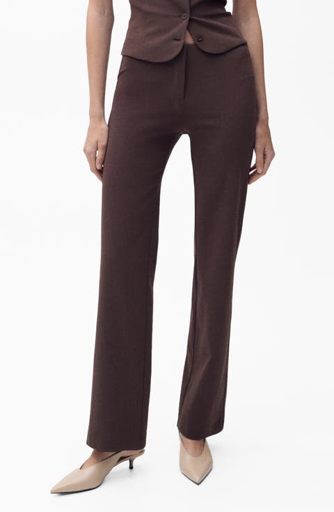 Women's Brown Straight-Leg Pants | Nordstrom