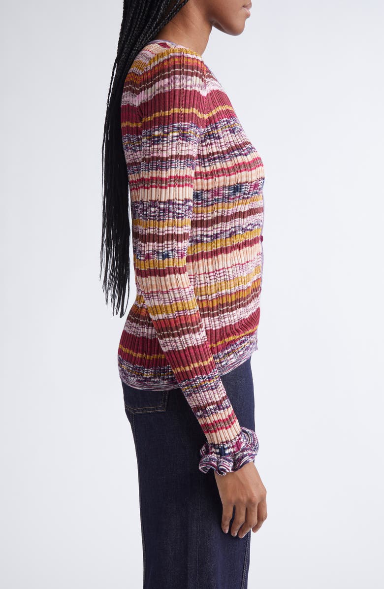 Ulla Johnson Lex Ruffle Space Dye Cardigan, Alternate, color, Prism