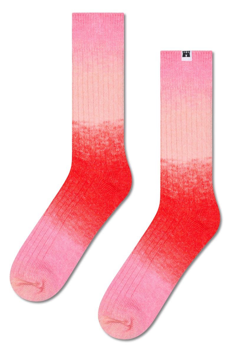 Happy Socks Gradient Crew Socks, Alternate, color, Red