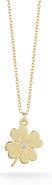 Ember Fine Jewelry 14K Yellow Gold Diamond Clover Pendant Necklace