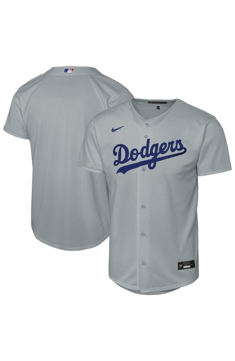 Nike Youth Nike Gray Los Angeles Dodgers Alternate Replica Jersey, Main, color, Gray