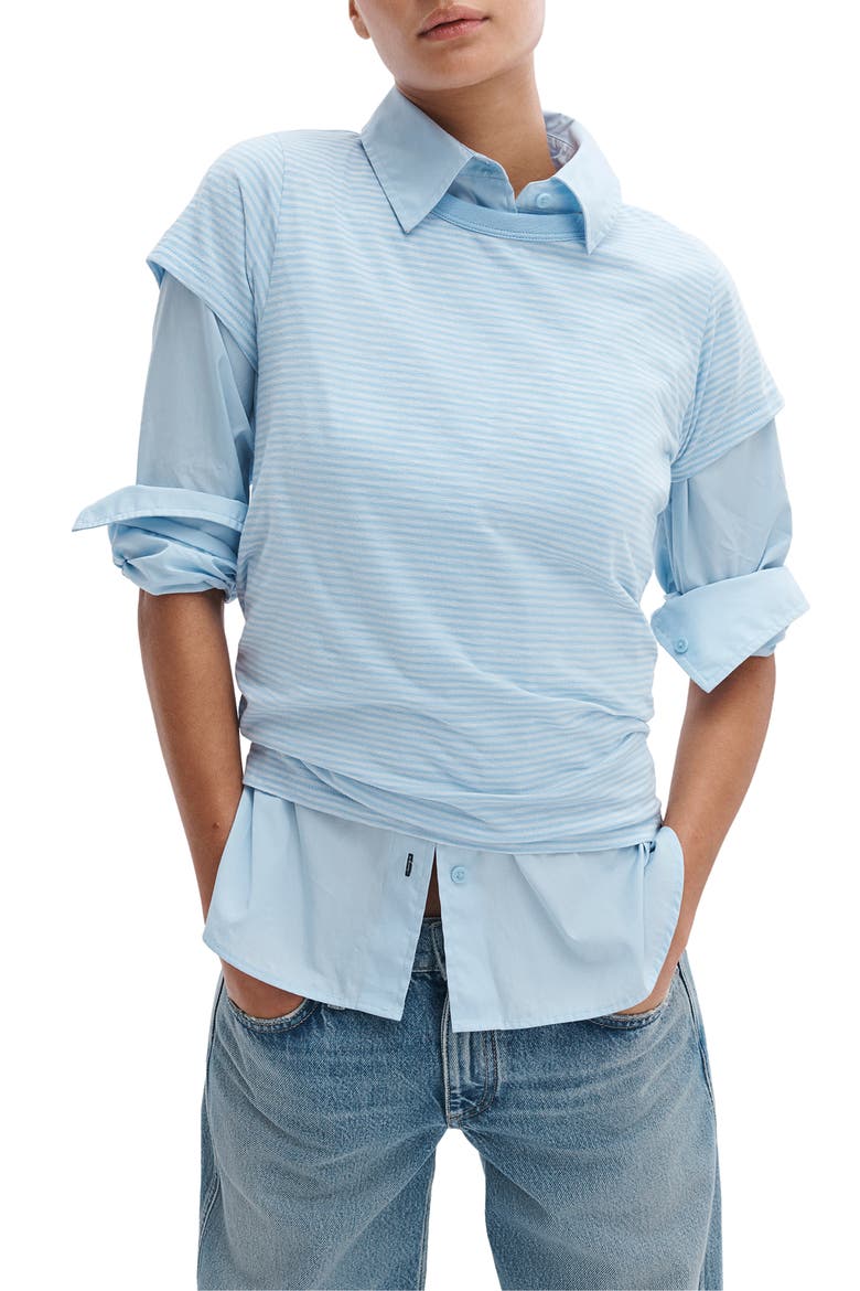 The Slub Stripe T-Shirt, Main, color, PERIWINKLE WHITE BLUE MULTI