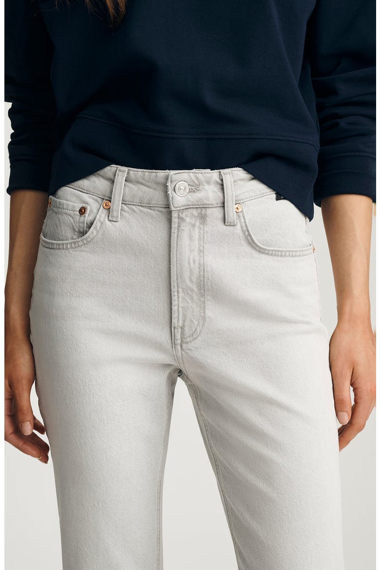 New York Raw Hem High Waist Ankle Straight Leg Jeans, Alternate, color, ICE GREY CLASSIC BLUE