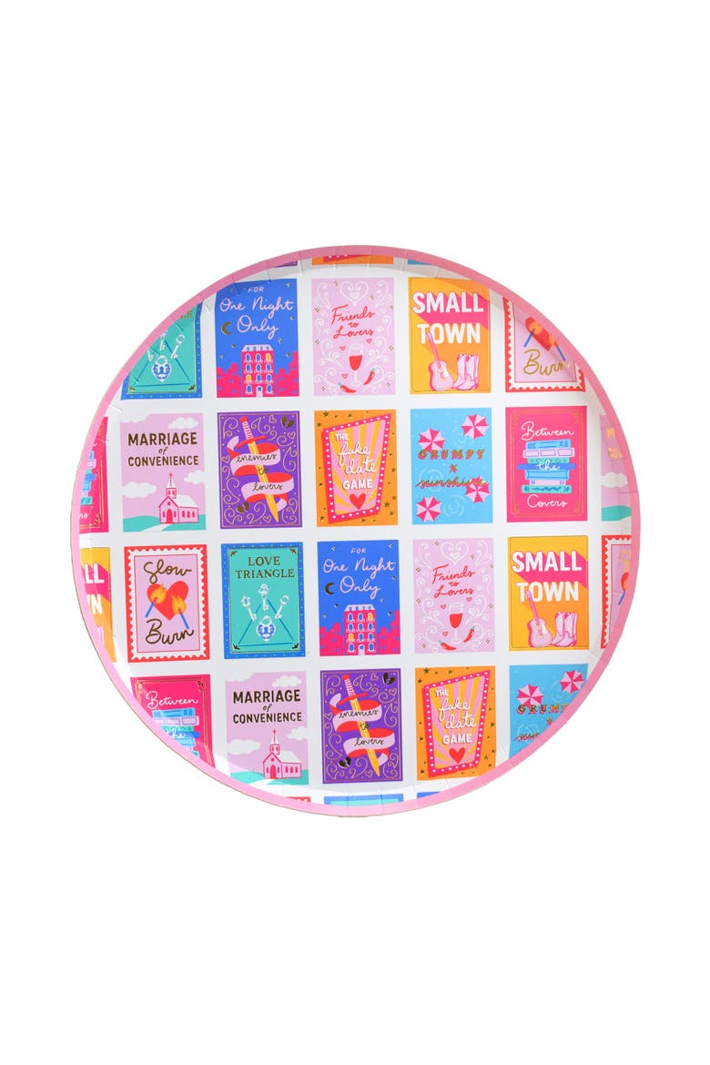 RomCom Book Themed Dinner Plates, Main, color, Assorted Pre-Pack
