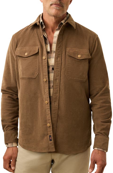 Cotton Stretch Corduroy Button-Up Overshirt