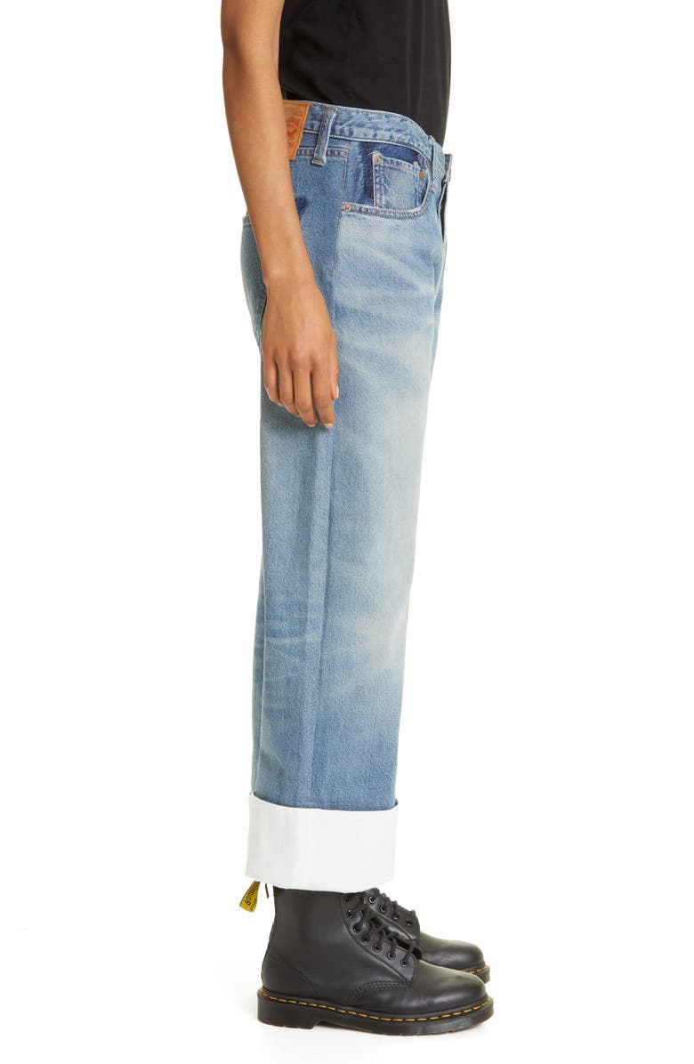 Junya Watanabe Cuff Rigid Wide Leg Jeans, Alternate, color, 