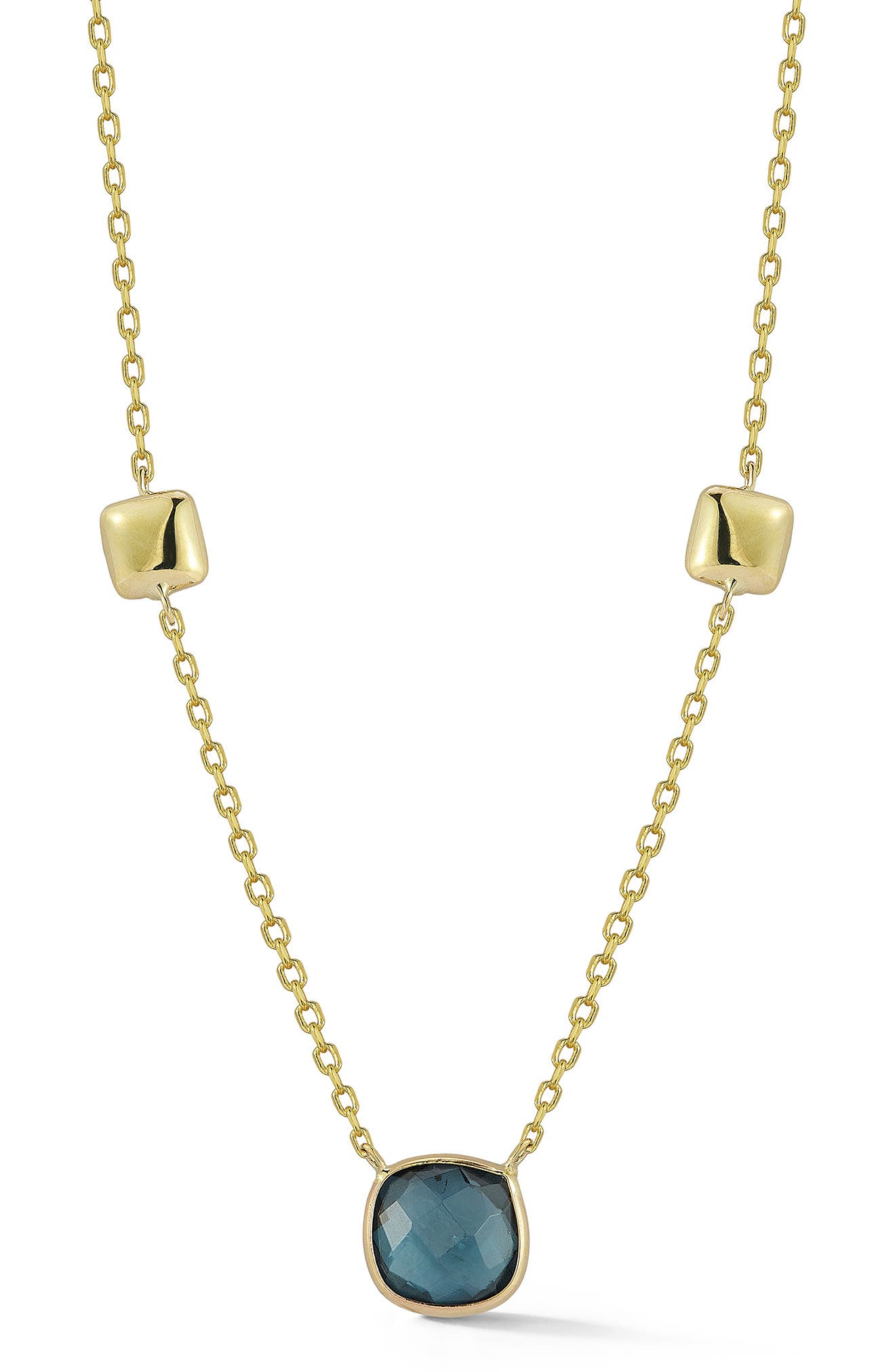 Ember Fine Jewelry 14K Gold London Blue Topaz Necklace