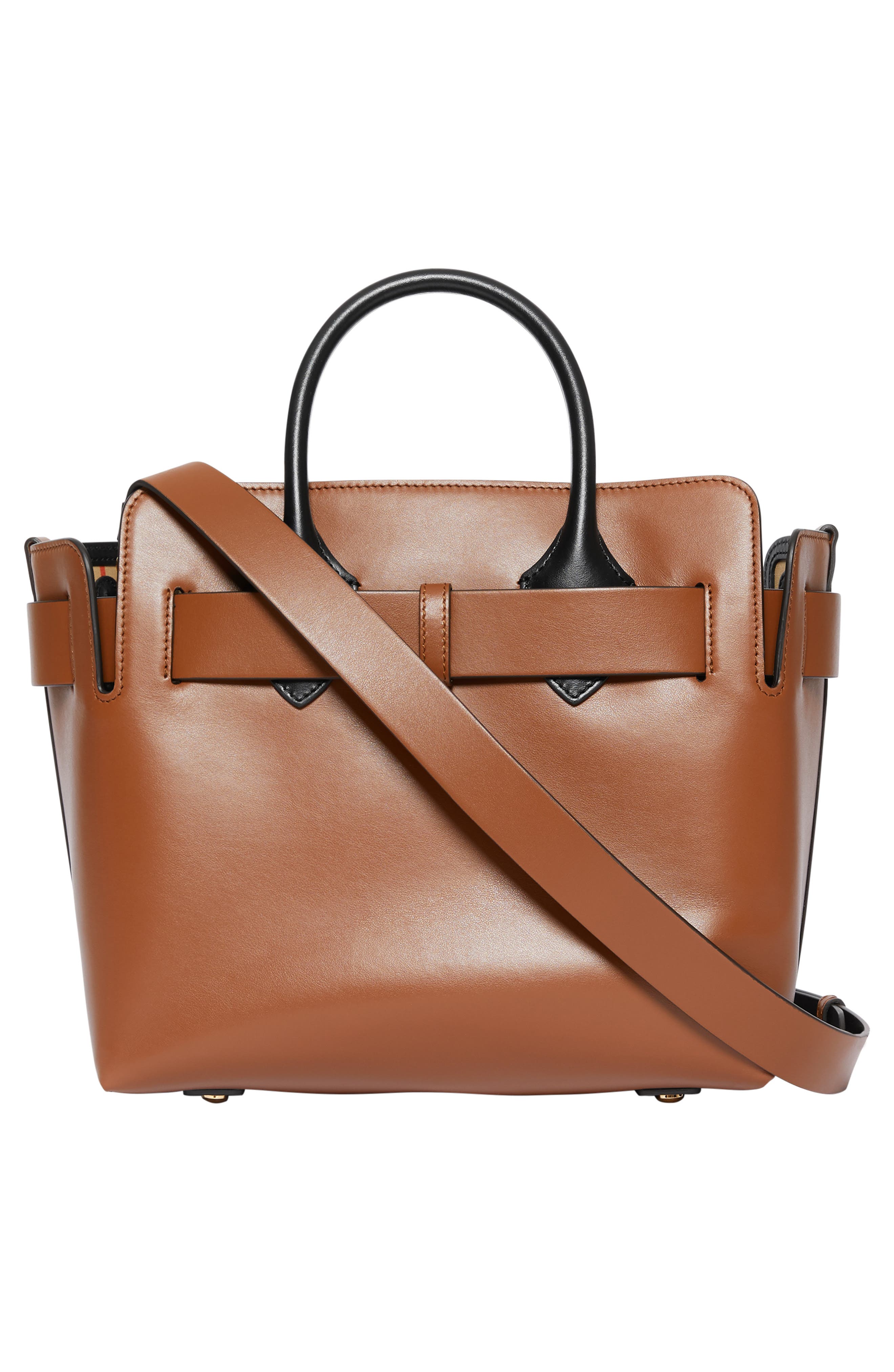 Burberry Small Triple Stud Leather Belt Tote, Alternate, color, 
