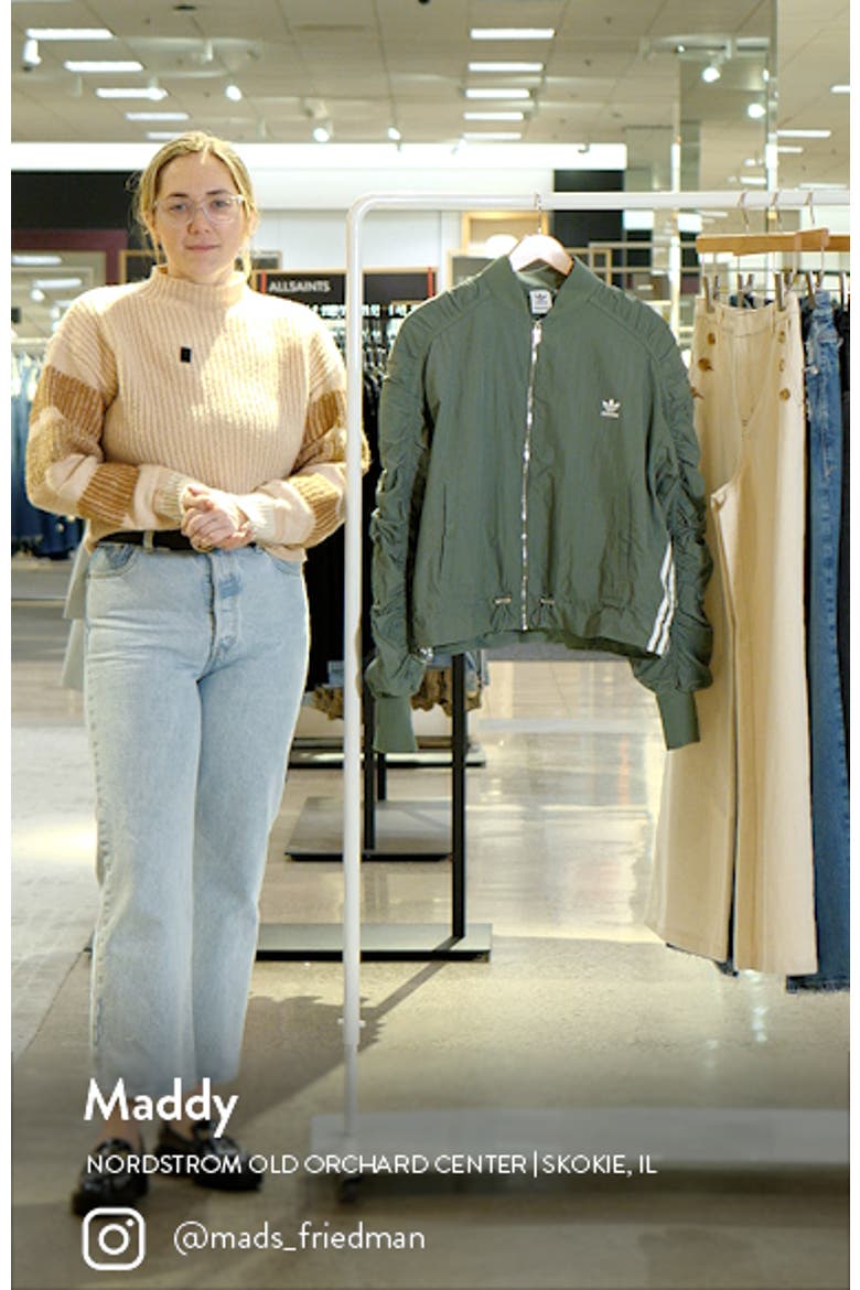 Oversize Ruched Sleeve Bomber Jacket video