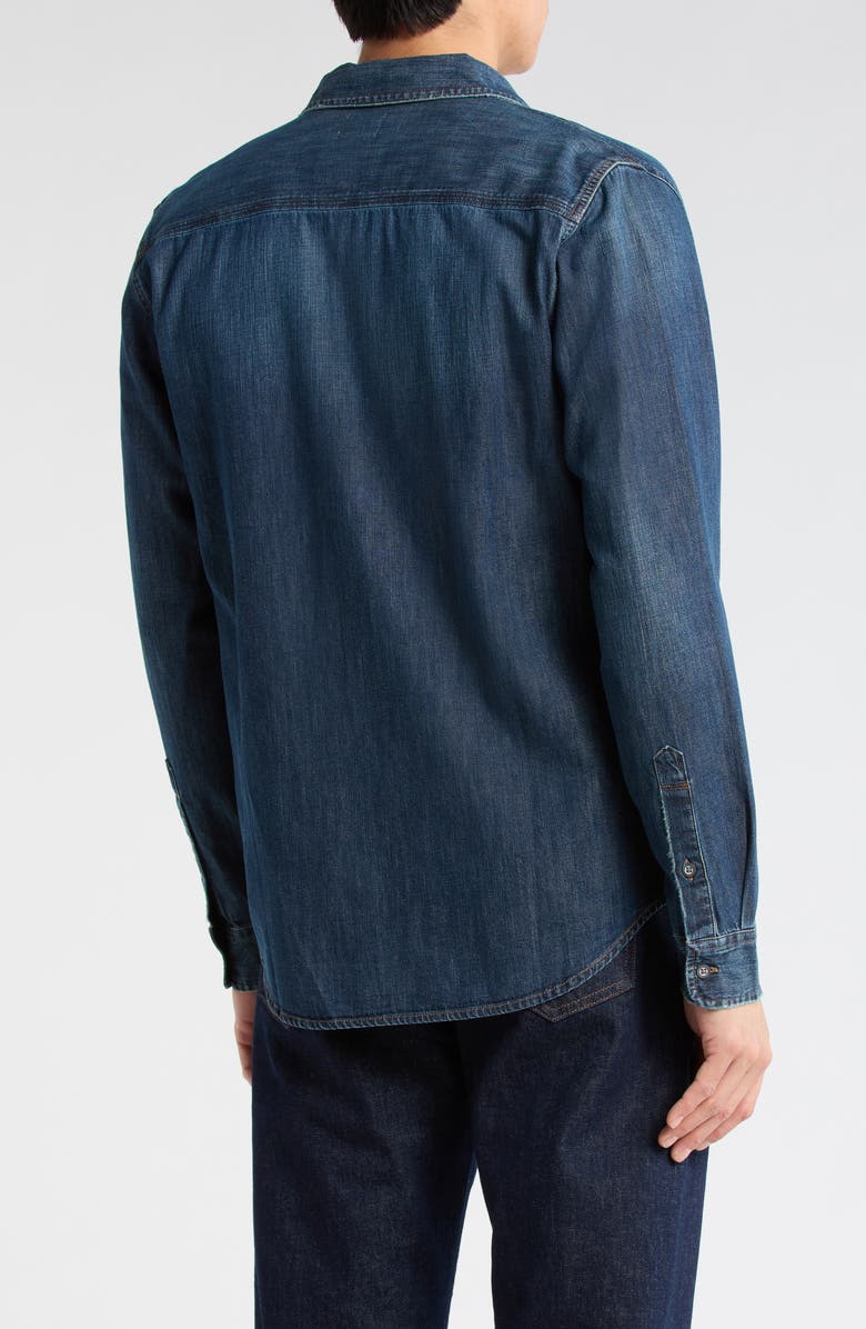 AG Benning Trim Fit Denim Sport Shirt, Alternate, color, Parted