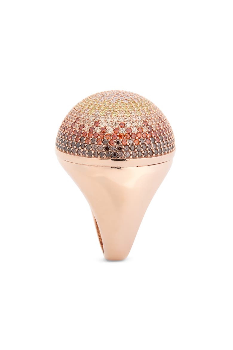 Cubic Zirconia Domed Ring, Alternate, color, BROWN
