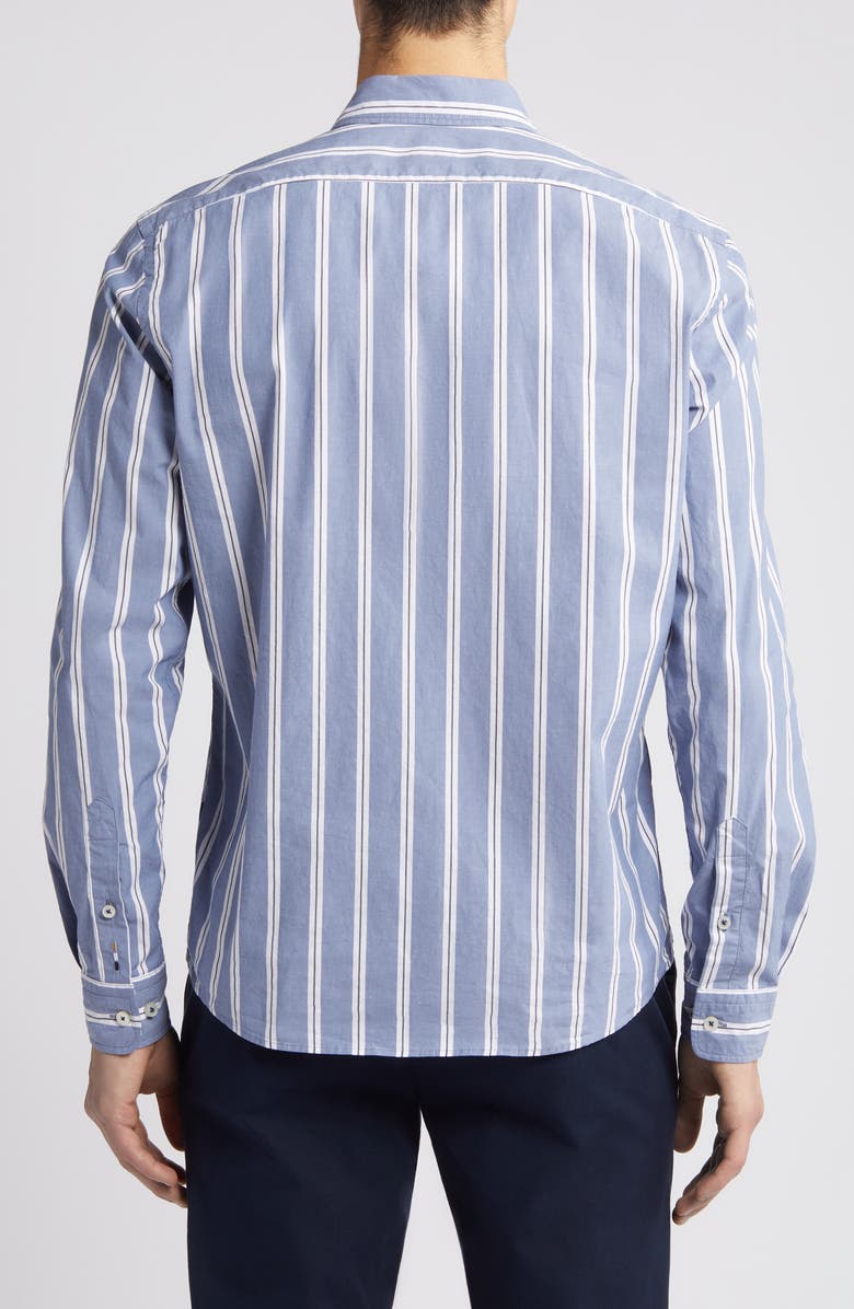 BOSS Liam Kent Regular Fit Check Stretch Cotton Button-Up Shirt, Alternate, color, Open Blue