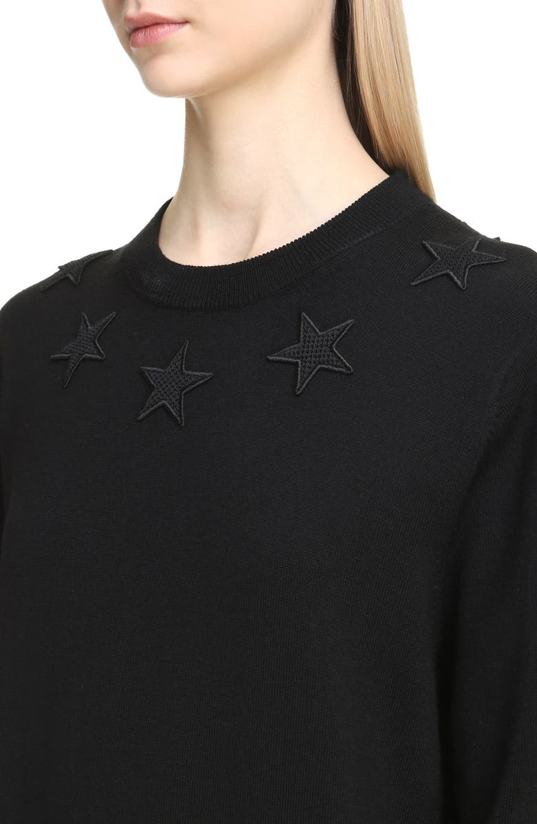 Givenchy Star Embellished Wool Sweater, Alternate, color, 
