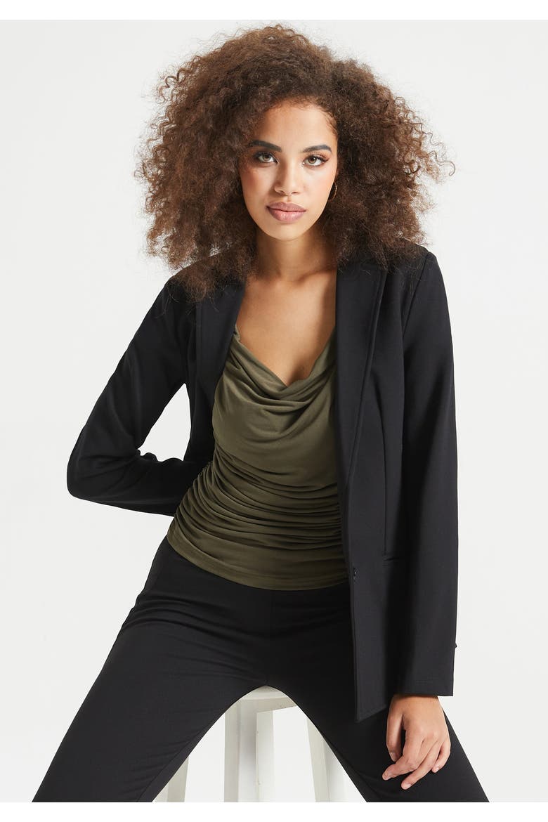 Classic Blazer Stretch Ponte, Alternate, color, Black