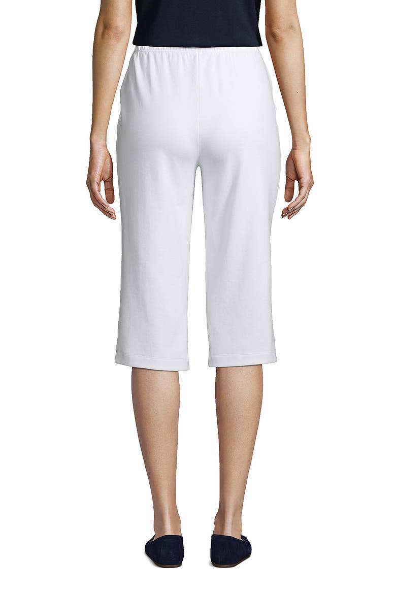 Sport Knit High Rise Elastic Waist Capri Pants, Alternate, color, White