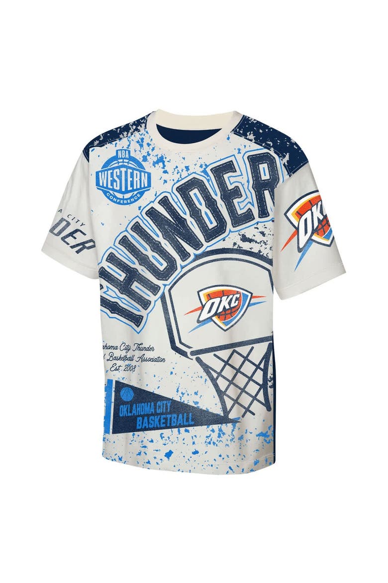 Youth Outerstuff Cream Oklahoma City Thunder Top Player All-Over-Print T-Shirt, Alternate, color, Cream