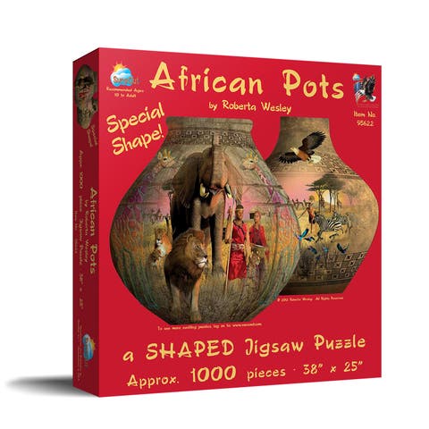 African Pots 1000 piece Jigsaw Puzzle for Adults Special Shape