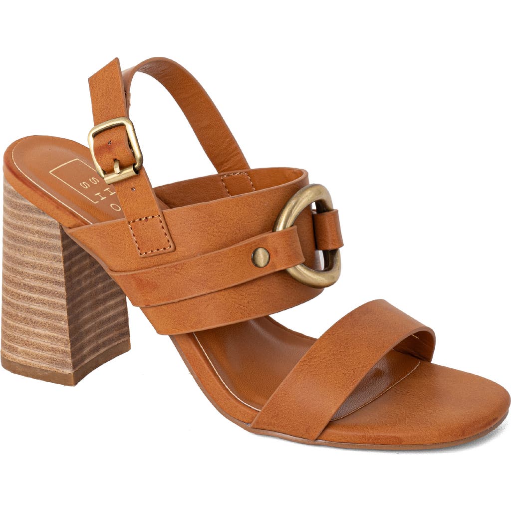 Shushop Hannah Block Heel Slingback Sandal In Brown