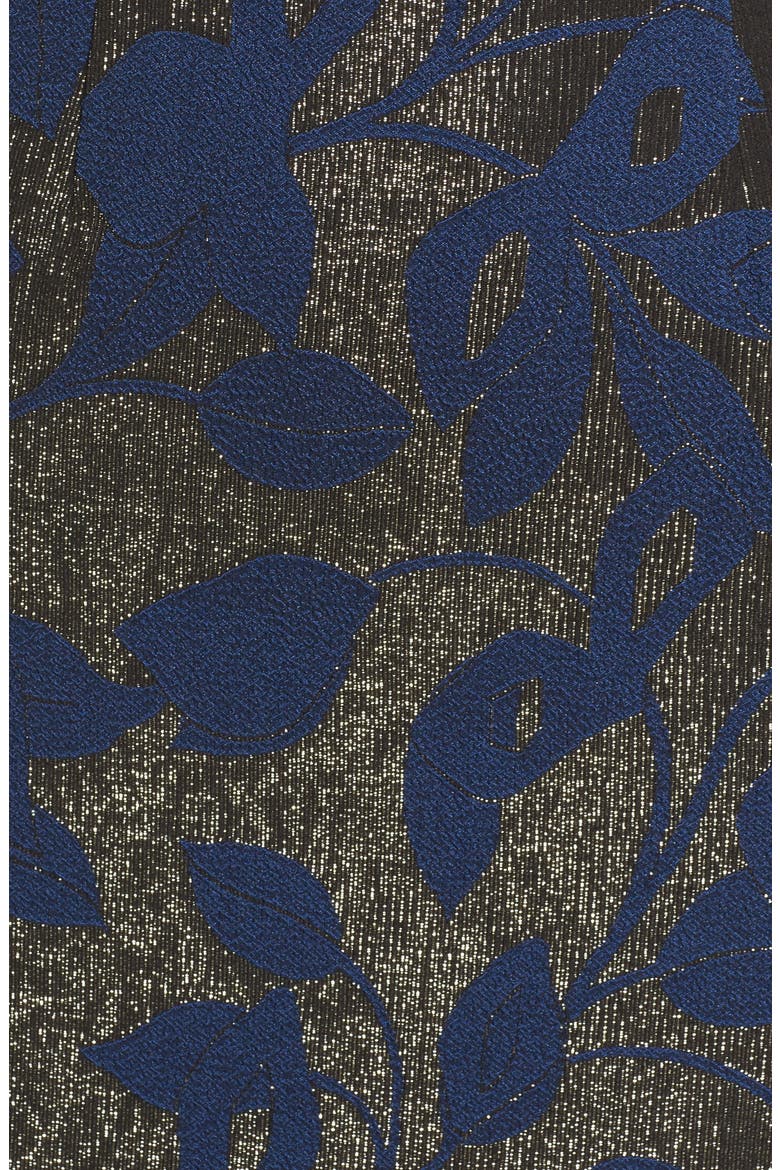 Metallic Jacquard Sheath Dress, Alternate, color, NAVY