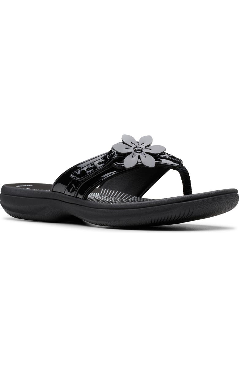 Clarks<sup>®</sup> Breeze Opal Sandal, Main, color, Black Patent