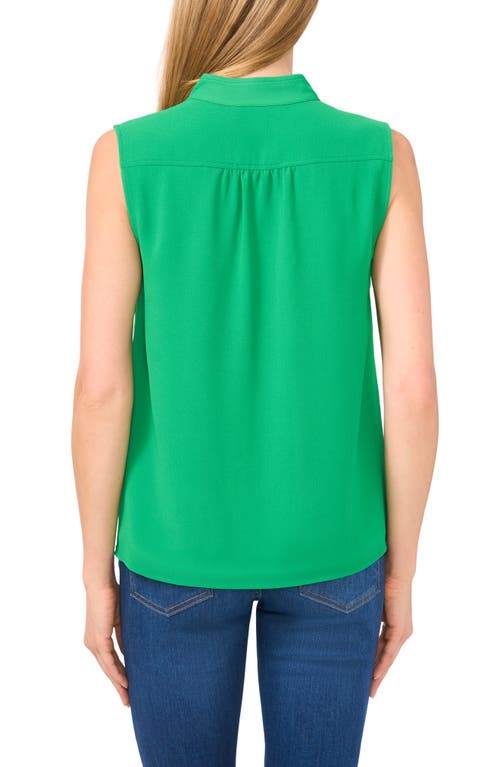 Shop Cece Sleeveless Mandarin Collar Button-up Shirt