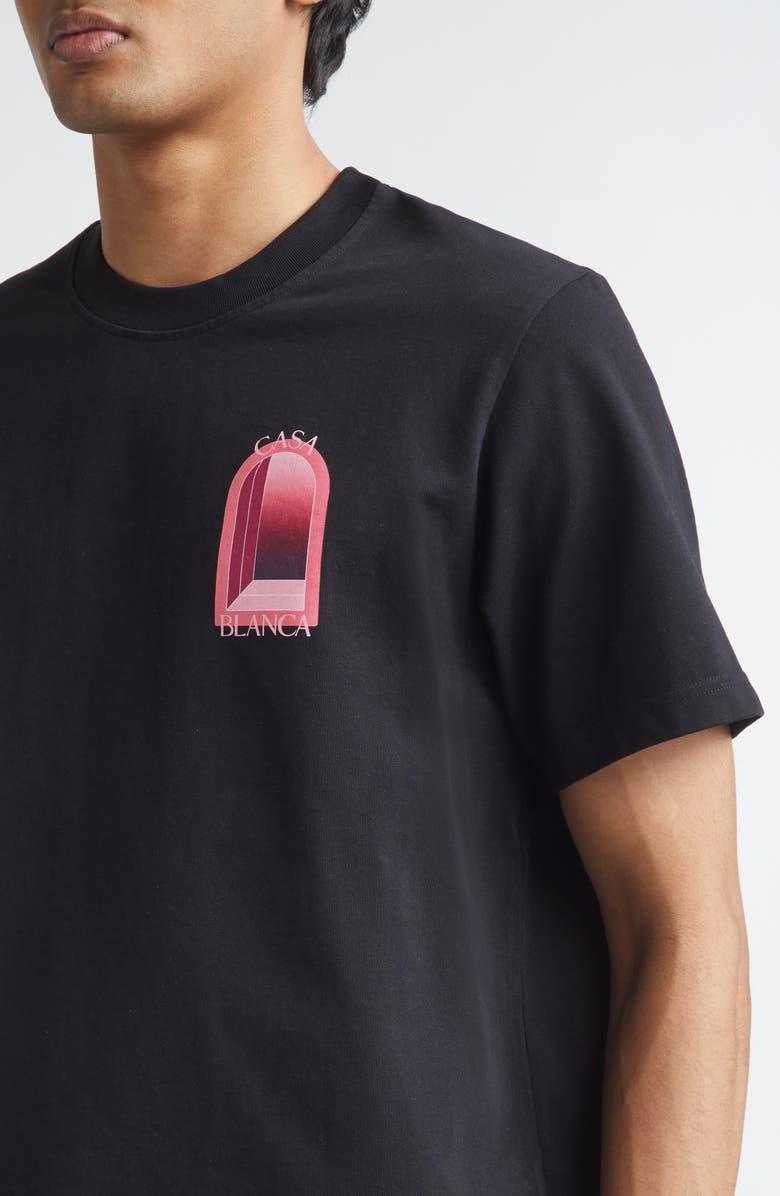 Casablanca Arches Classic Organic Cotton Graphic T-Shirt, Alternate, color, Black Jersey