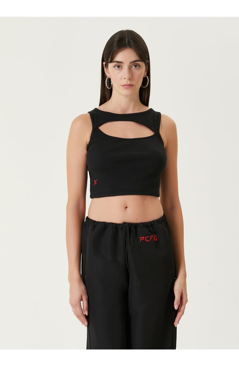 PCFG Free Heaven Rib Crop Tank Top, Alternate, color, Black