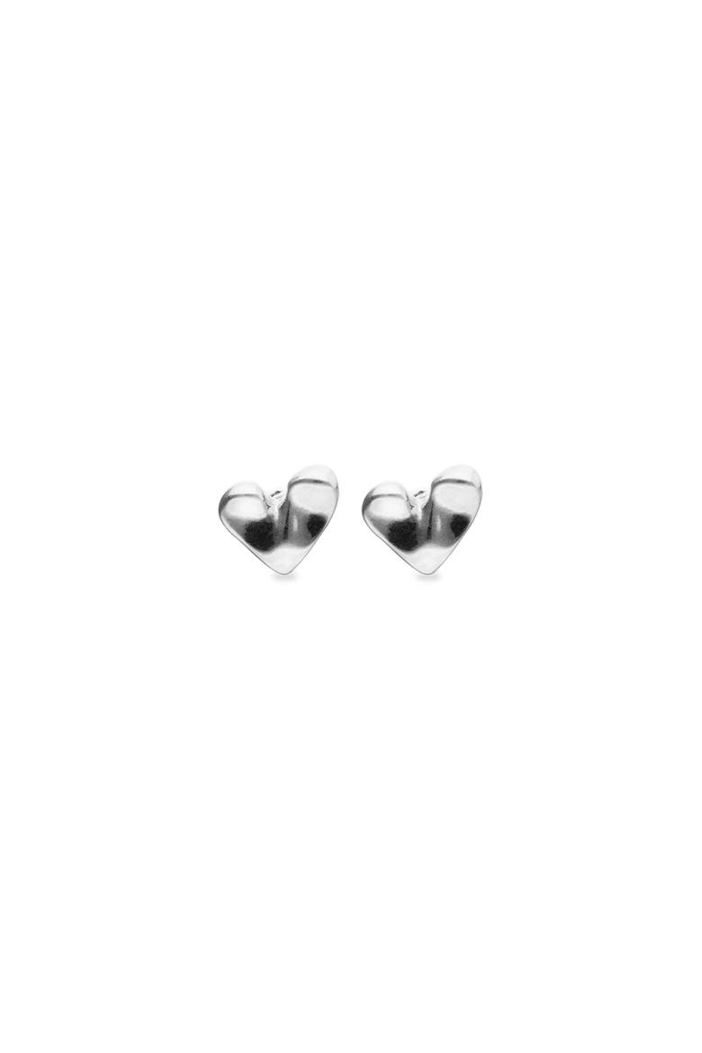 Sterling Silver Plated Heart Earrings, Alternate, color, Silver