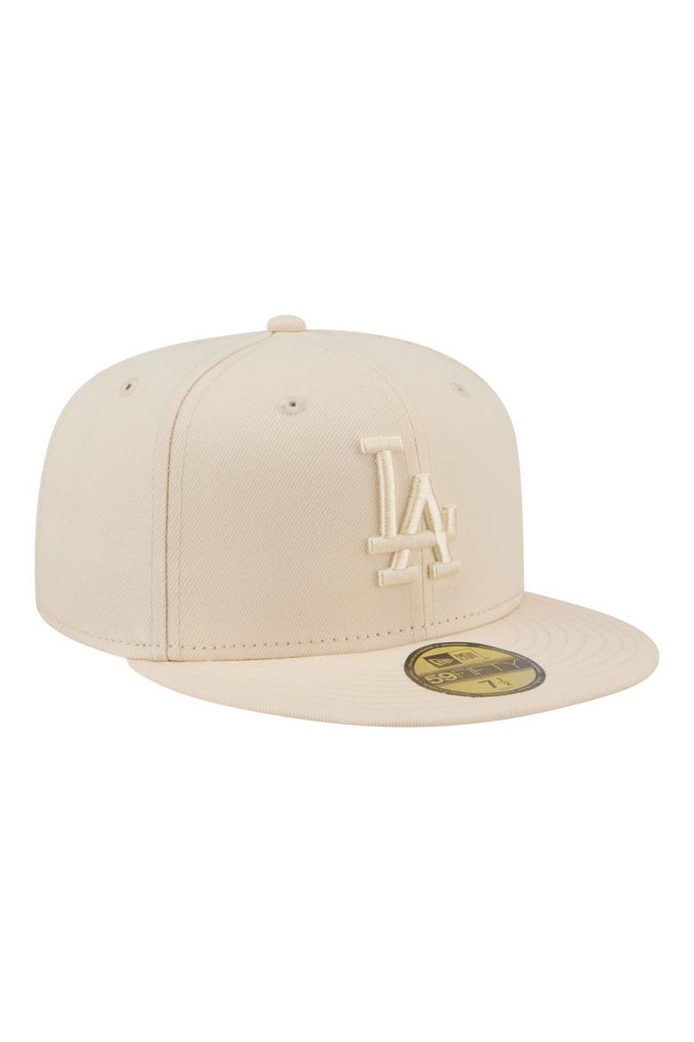 Men's New Era Cream Los Angeles Dodgers Color Pack 59FIFTY Fitted Hat, Alternate, color, Cream