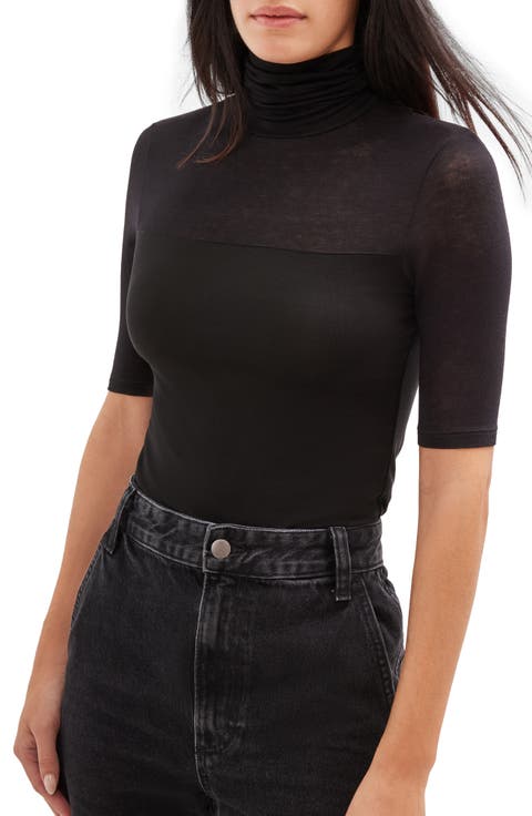 Niko Jersey Turtleneck Top