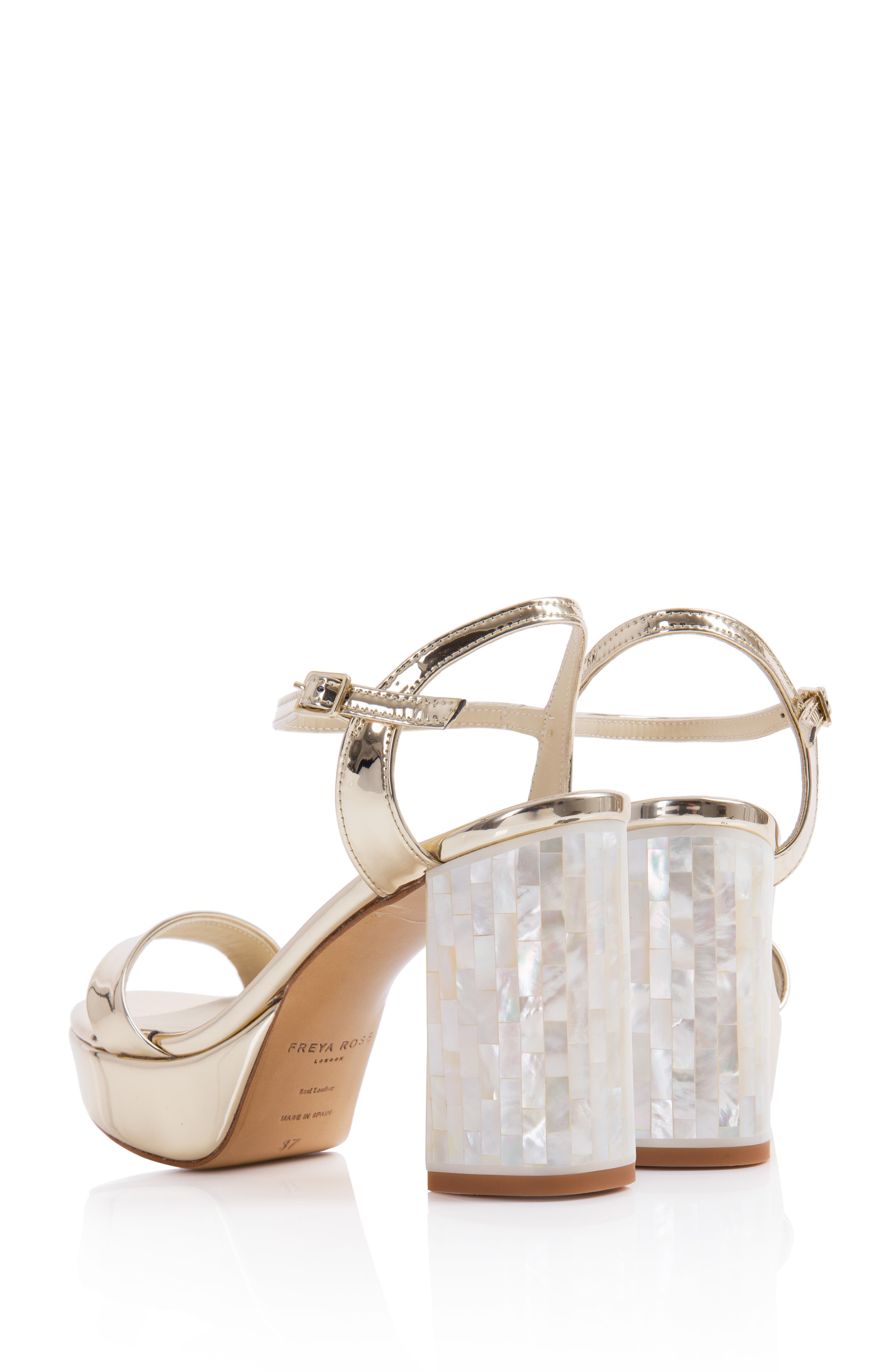 Gigi Champagne Pearl Heel Sandal, Alternate, color, Champagne