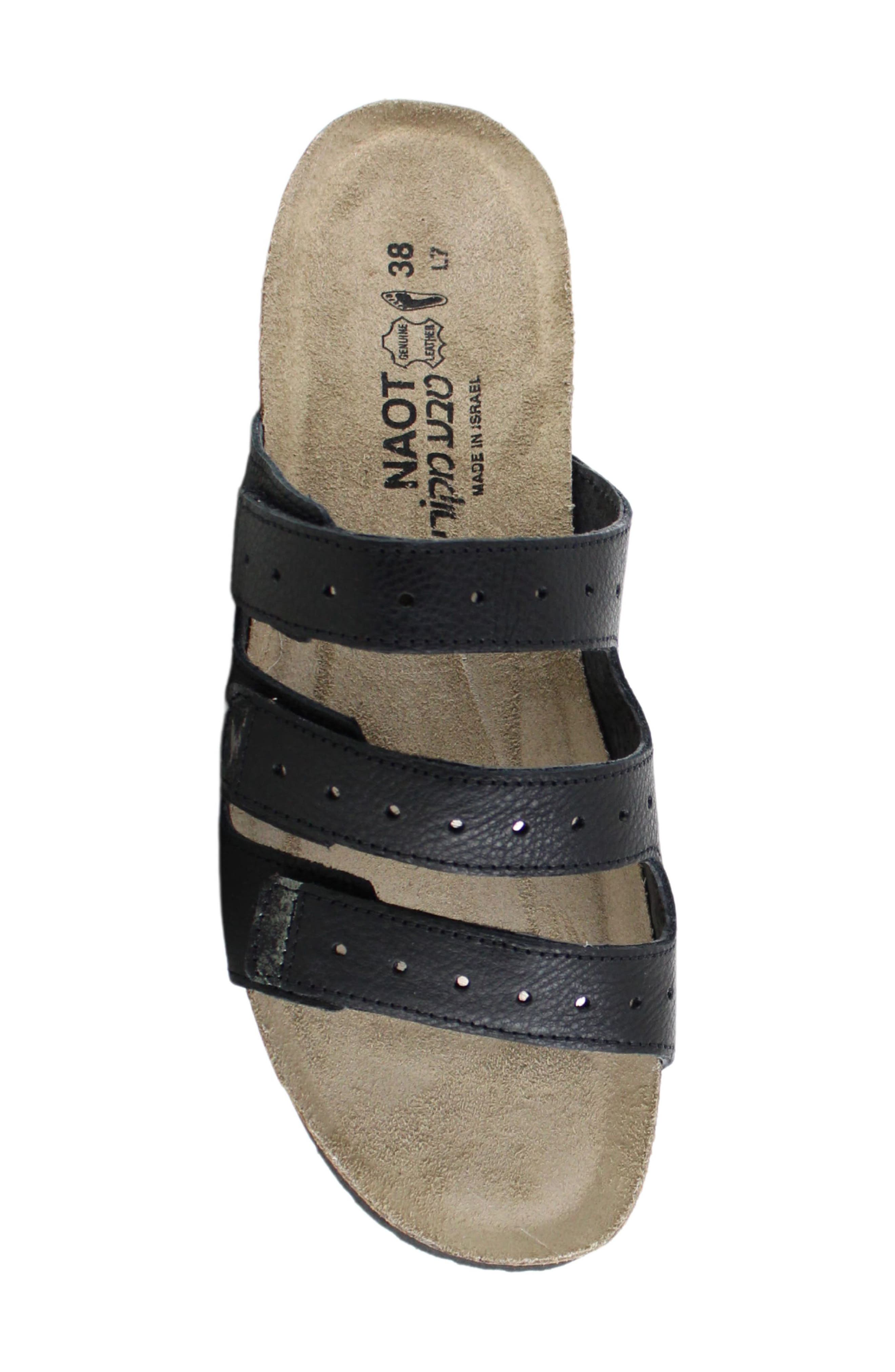 Naot Madelyn Slide Sandal, Alternate, color, Soft Black Metallic